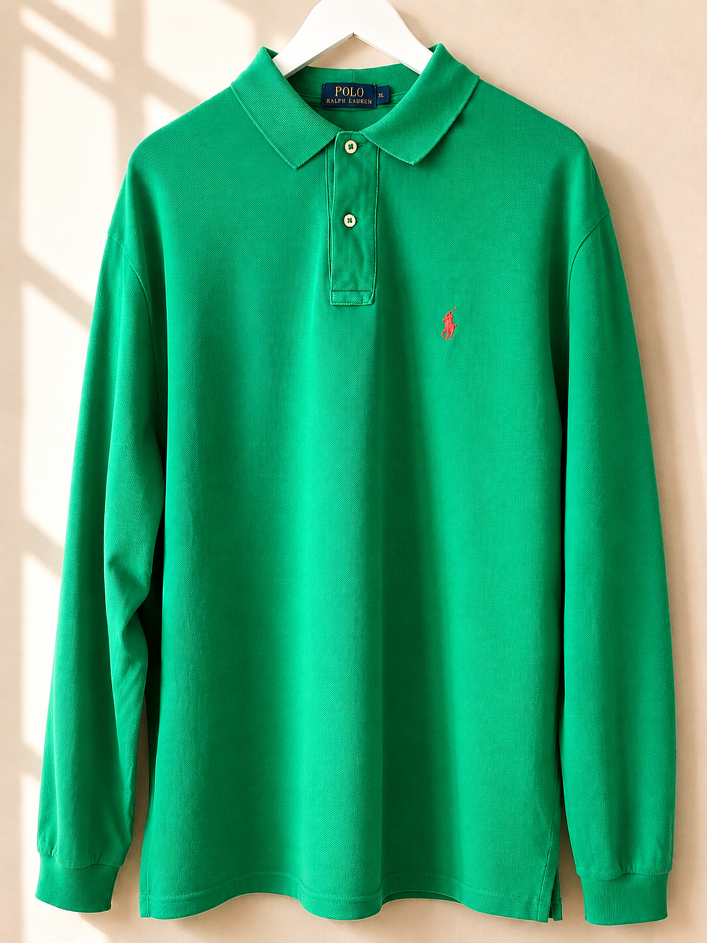 Polo Ralph Lauren Green Long Sleeve Polo Shirt Size XL