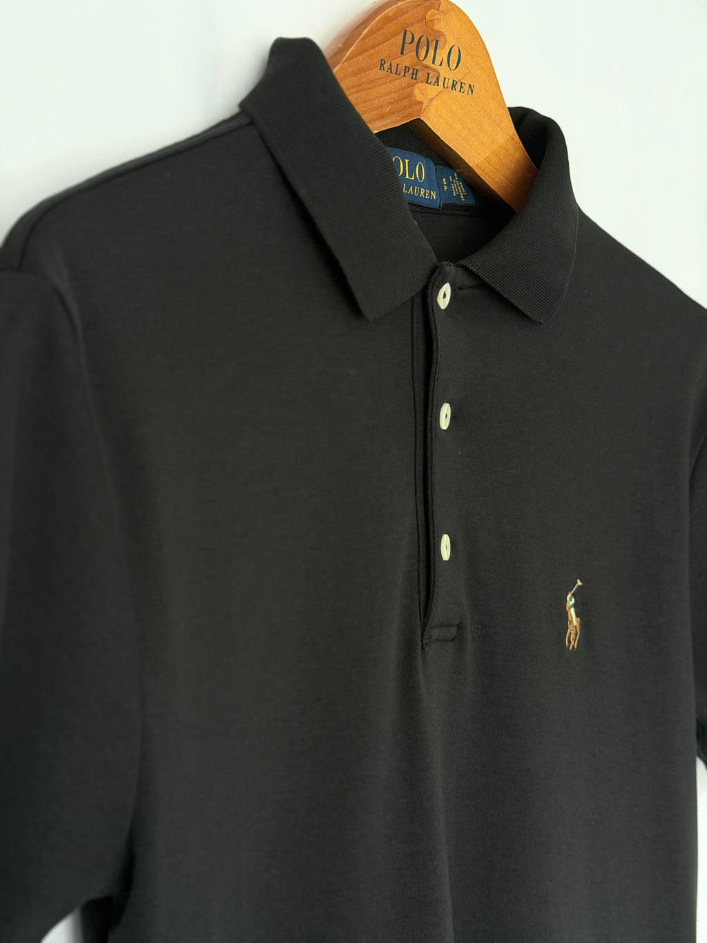 Polo Ralph Lauren Black Slim Fit Polo Shirt Size S