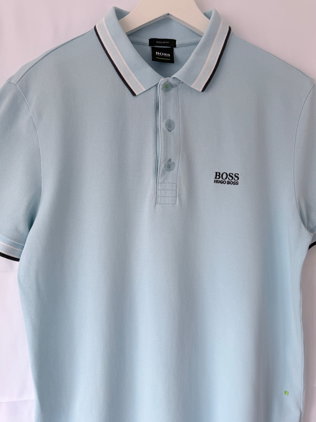 BOSS Hugo Boss Light Blue Regular Fit Polo Shirt Size M