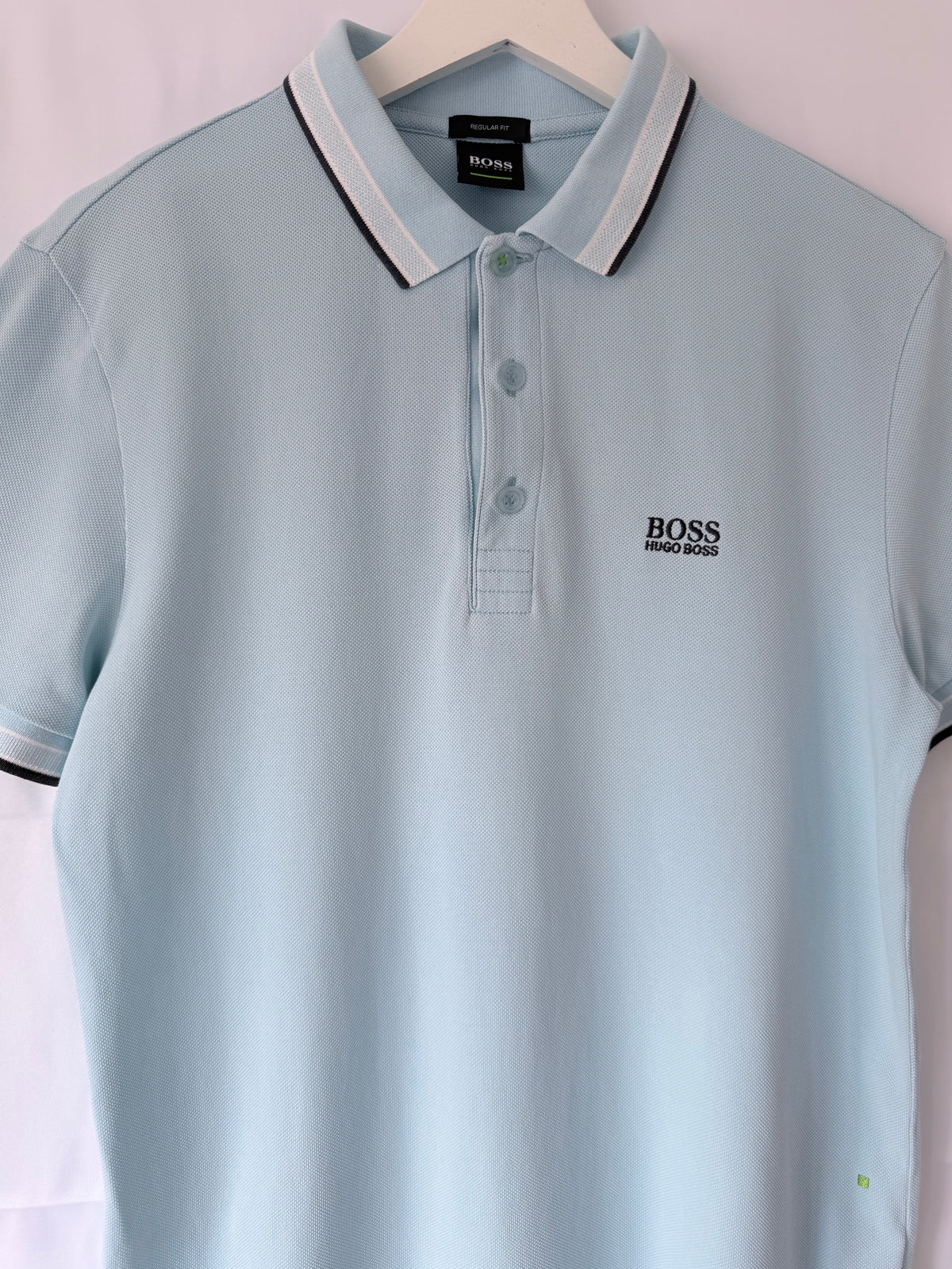 BOSS Hugo Boss Light Blue Regular Fit Polo Shirt Size M