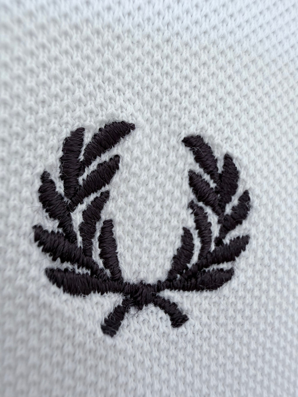 Fred Perry White Polo Shirt Black Red Tipped Collar Size L