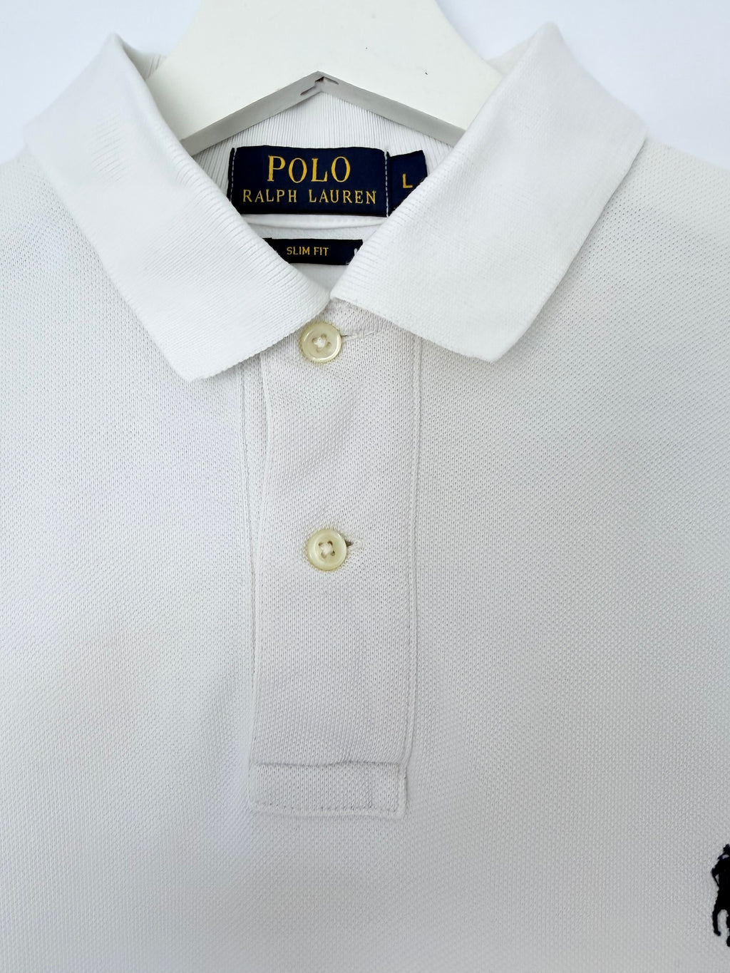 Polo Ralph Lauren White Slim Fit Polo Shirt Size L
