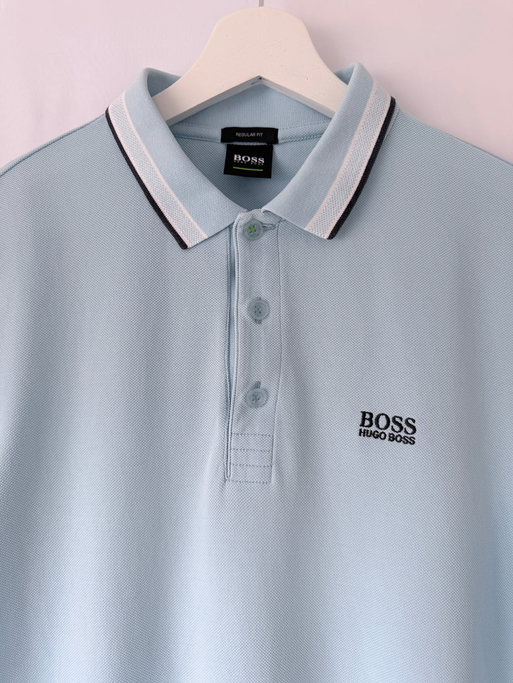 BOSS Hugo Boss Light Blue Regular Fit Polo Shirt Size M