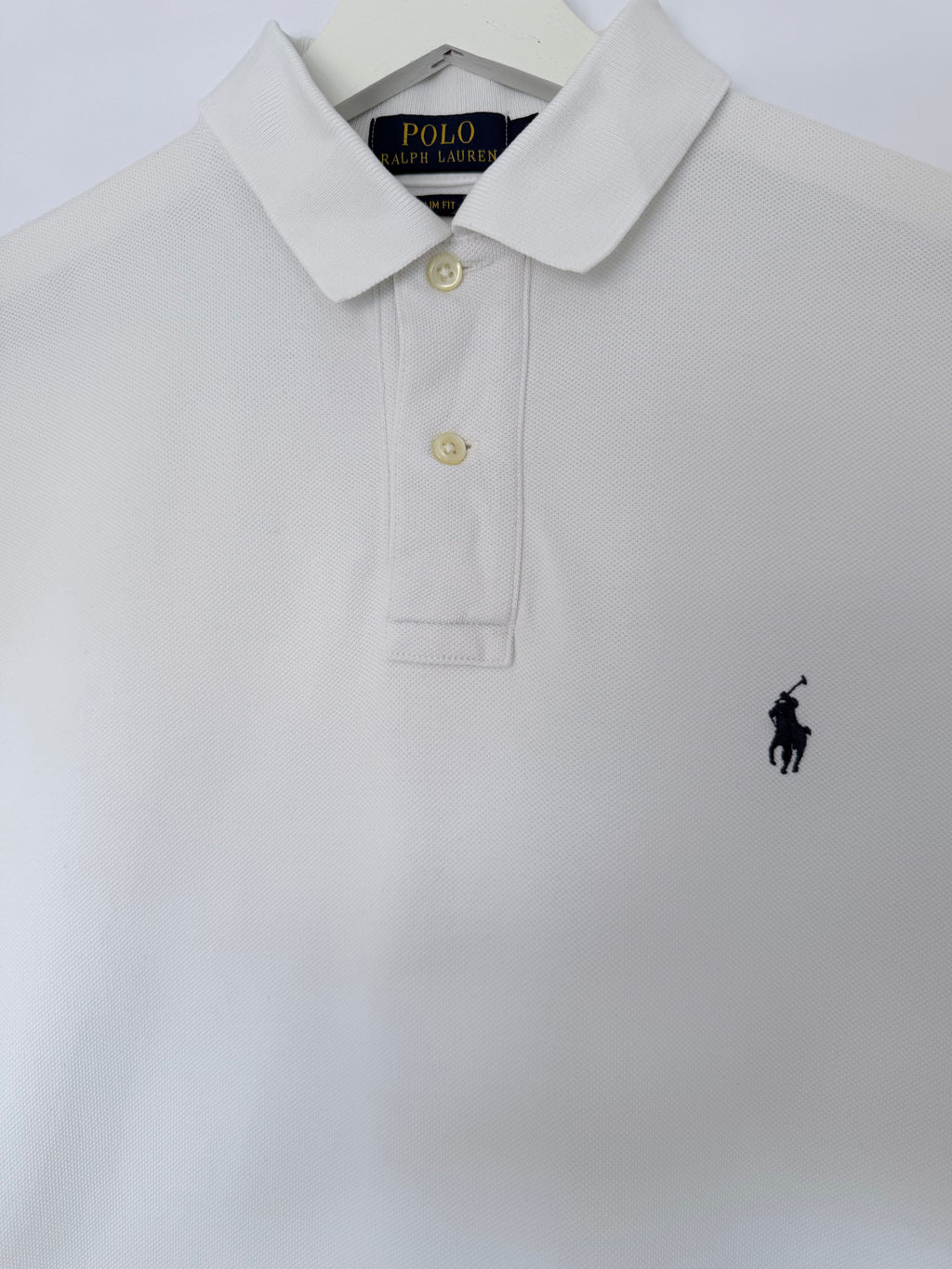 Polo Ralph Lauren White Slim Fit Polo Shirt Size L