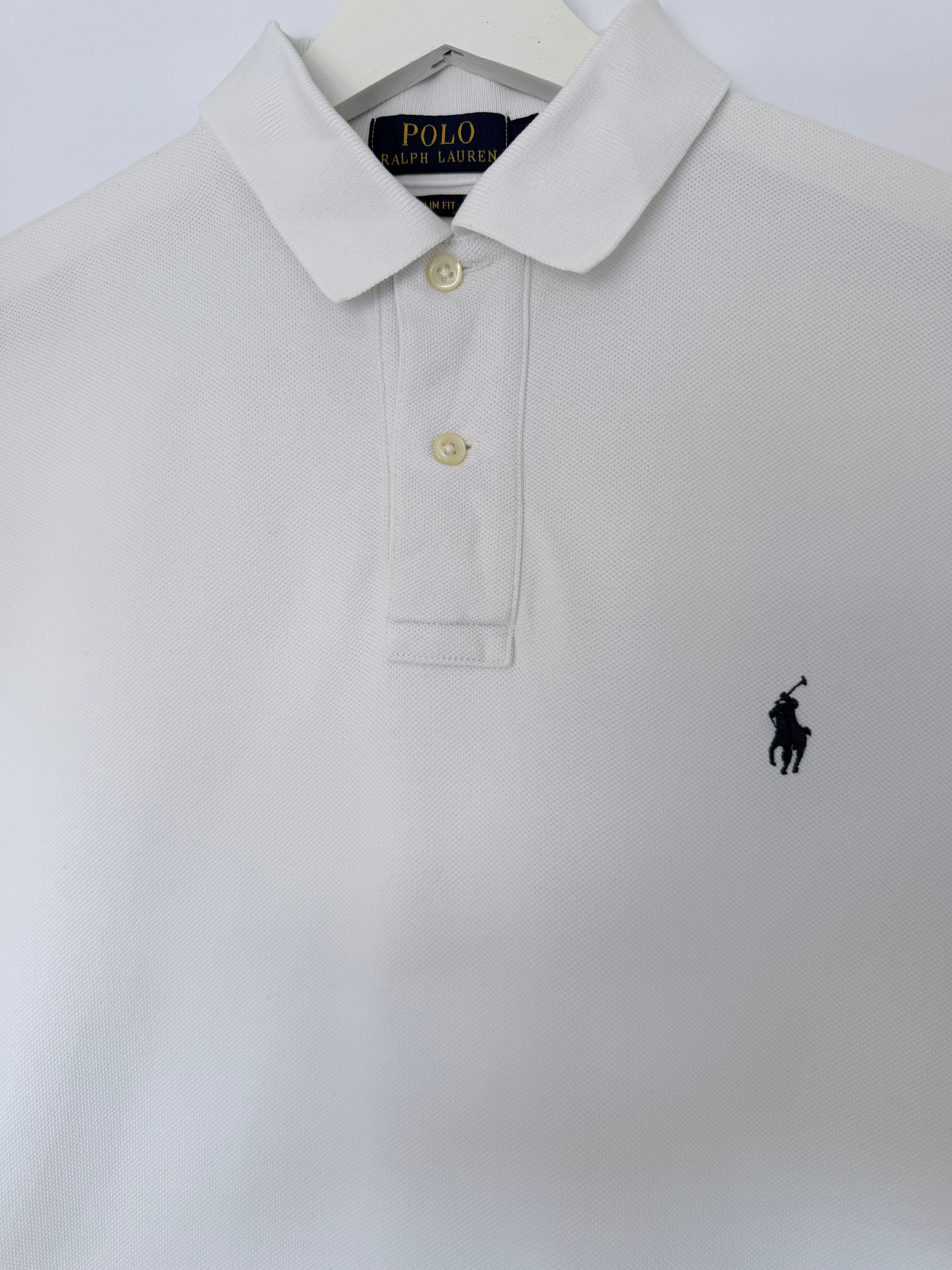 Polo Ralph Lauren White Slim Fit Polo Shirt Size L