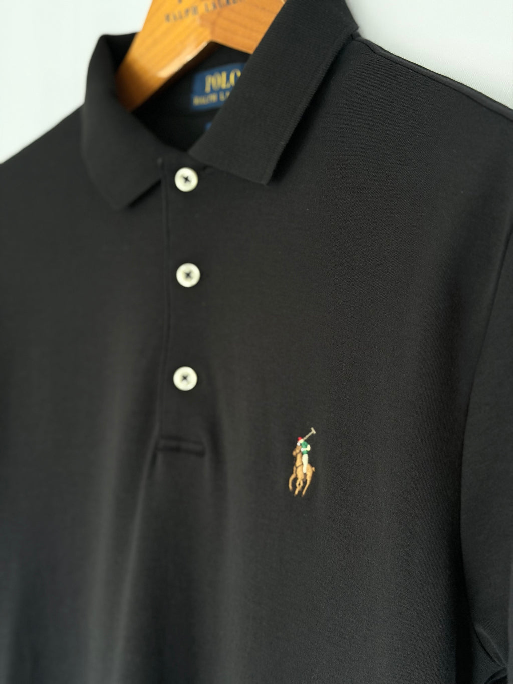 Polo Ralph Lauren Black Slim Fit Polo Shirt Size S