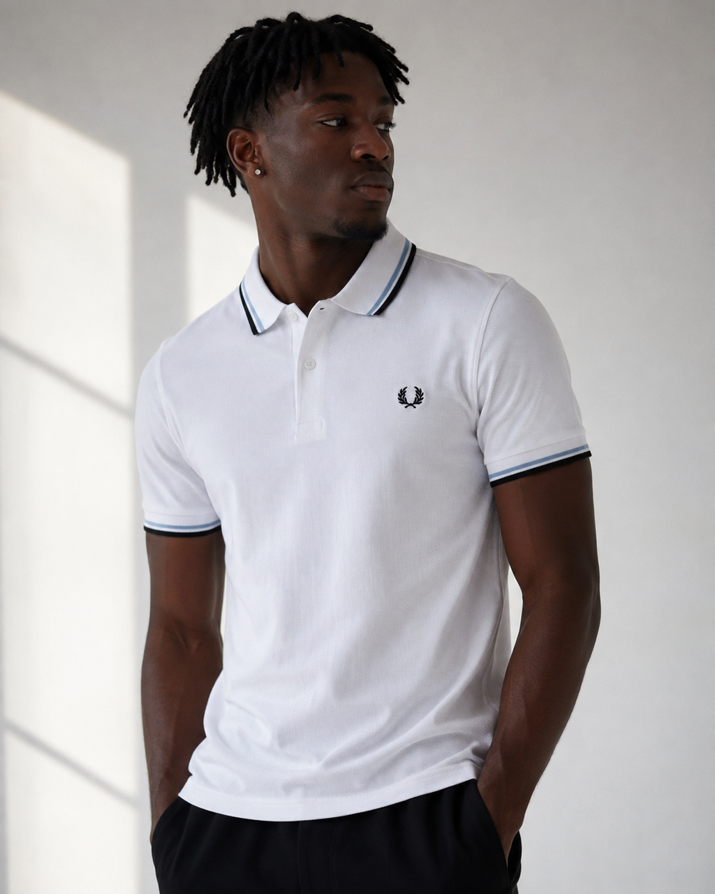 Fred Perry White Slim Fit Polo Shirt Size L