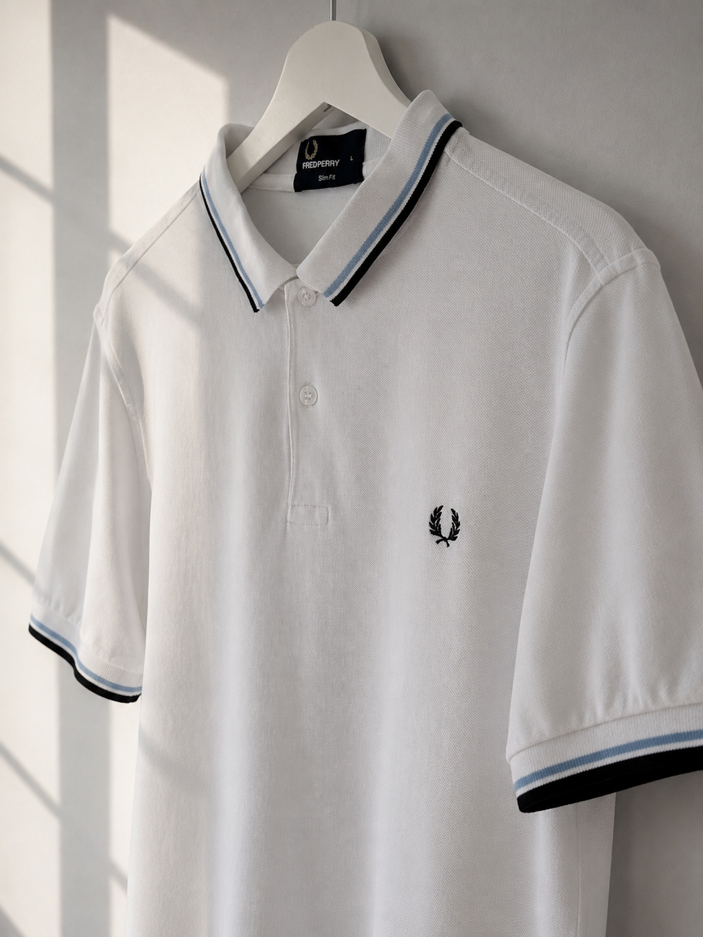Fred Perry White Slim Fit Polo Shirt Size L