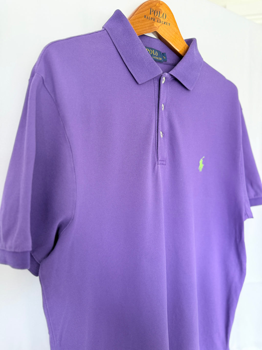 Polo Ralph Lauren Purple Classic Fit Polo Shirt Size L