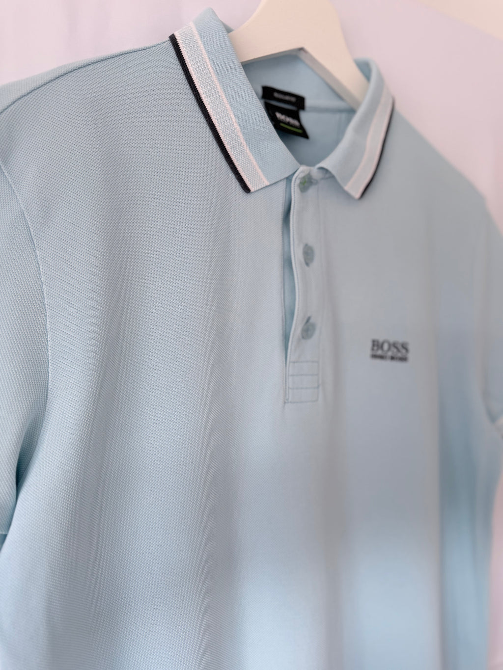 BOSS Hugo Boss Light Blue Regular Fit Polo Shirt Size M