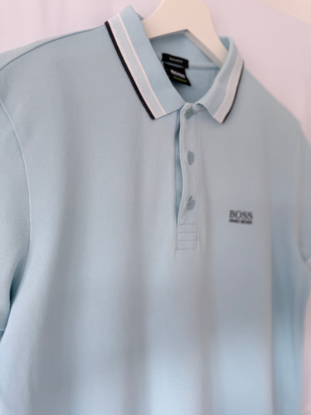 BOSS Hugo Boss Light Blue Regular Fit Polo Shirt Size M