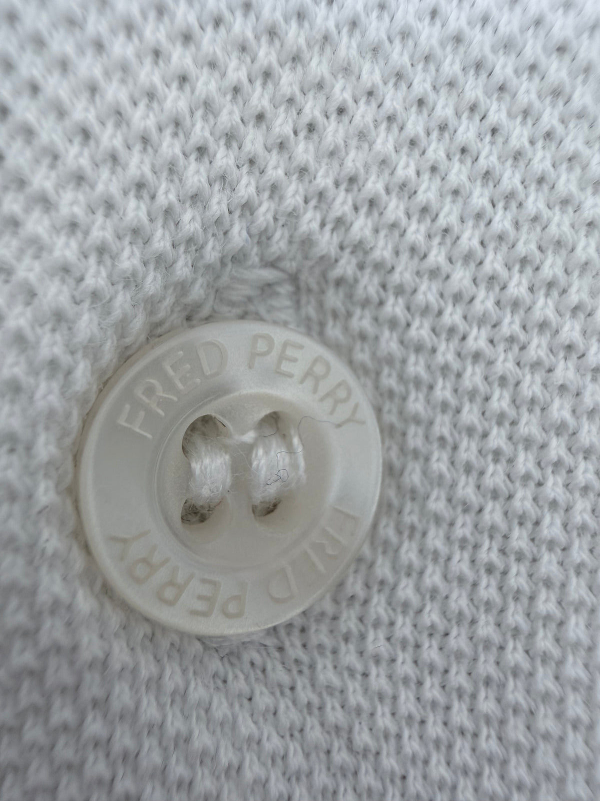 Fred Perry White Polo Shirt Black Red Tipped Collar Size L
