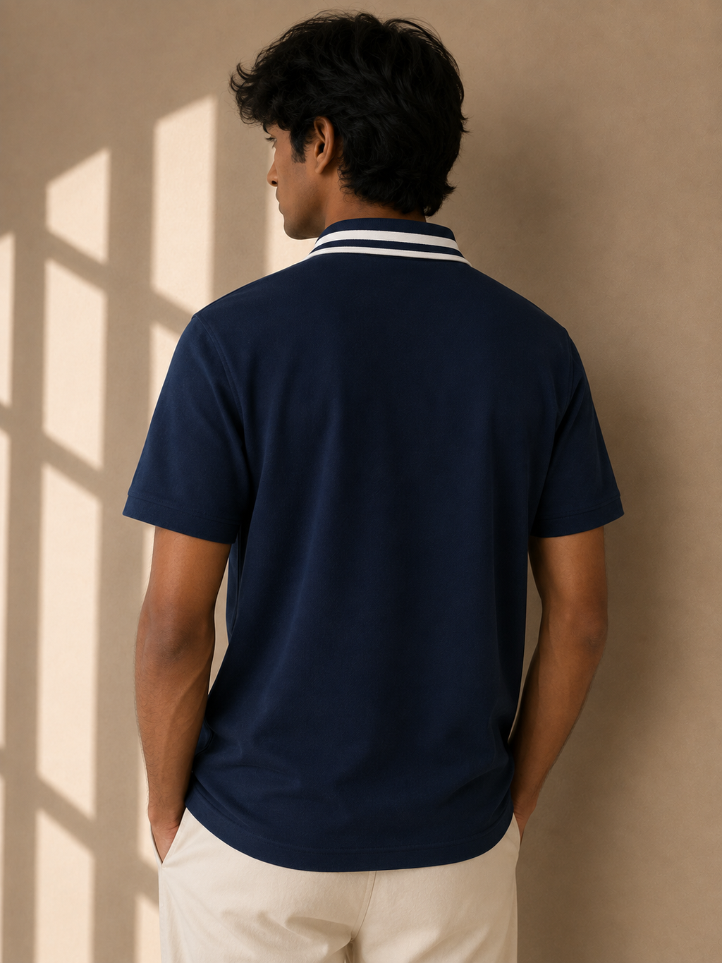 Lacoste Sport Navy Quarter Zip Polo Shirt Size S