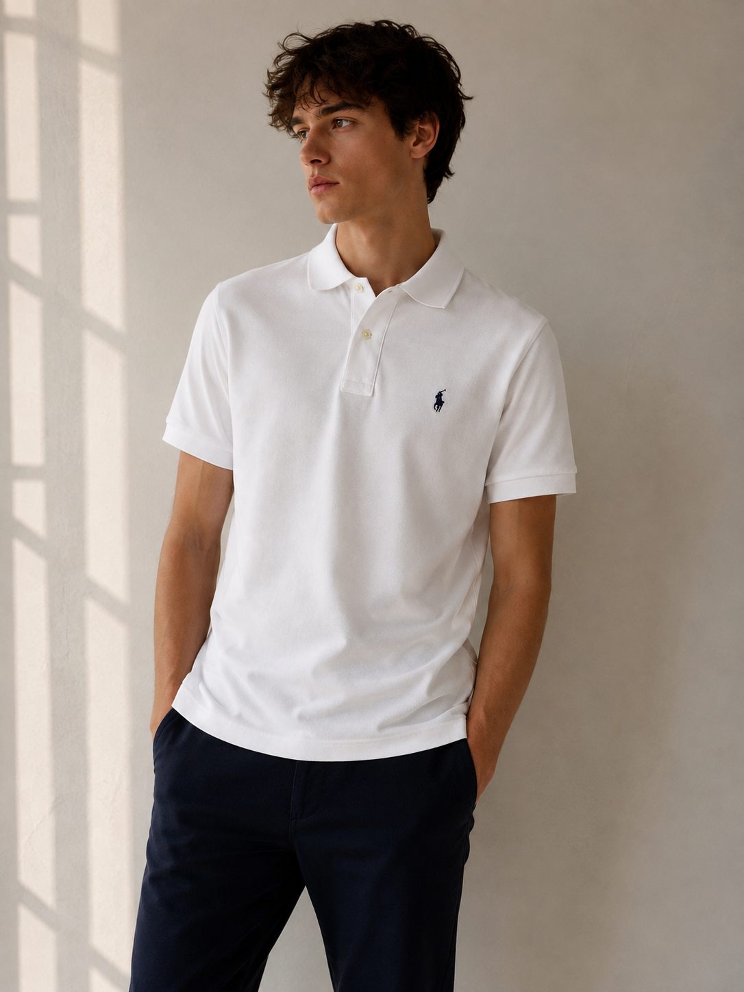 Polo Ralph Lauren White Slim Fit Polo Shirt Size L