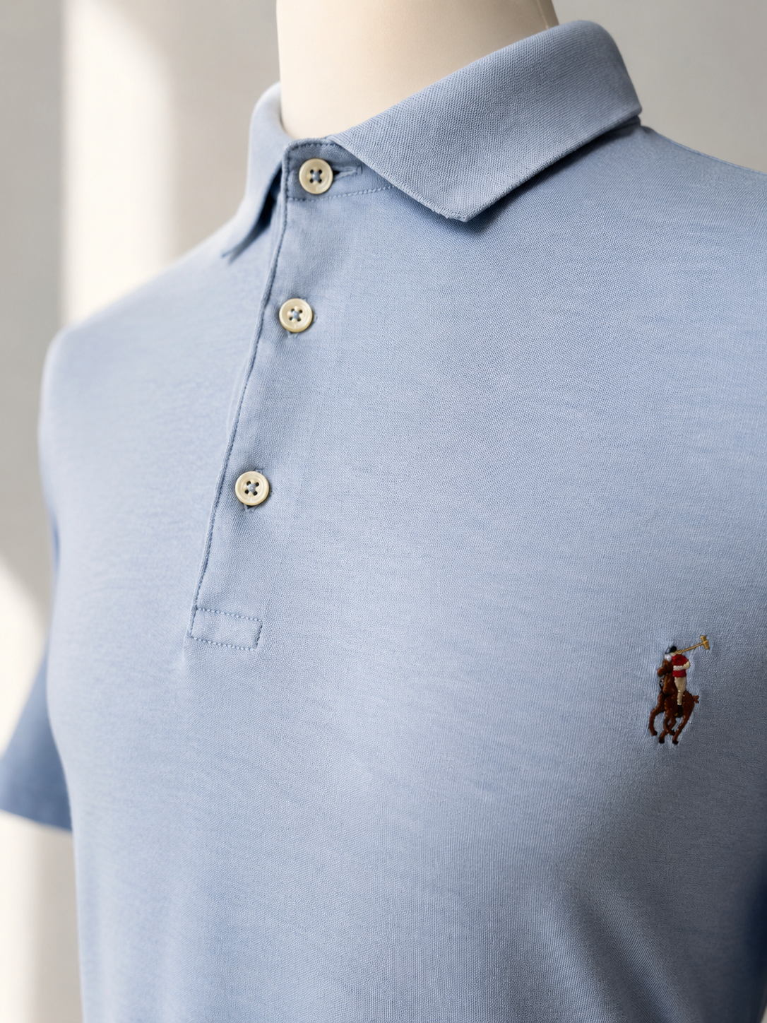 Polo Ralph Lauren Light Blue Polo Shirt – Size L Tal