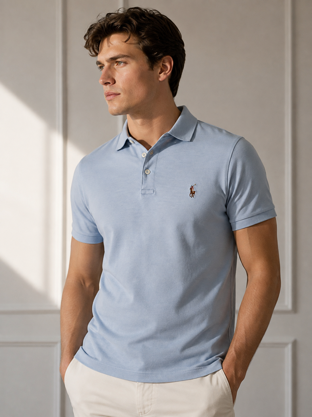 Polo Ralph Lauren Light Blue Polo Shirt – Size L Tal