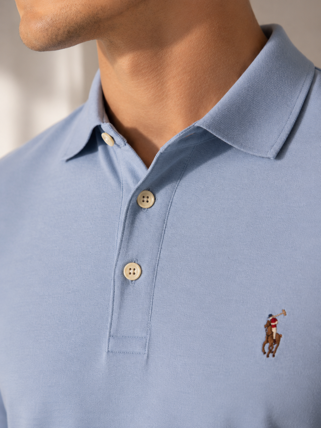 Polo Ralph Lauren Light Blue Polo Shirt – Size L Tal