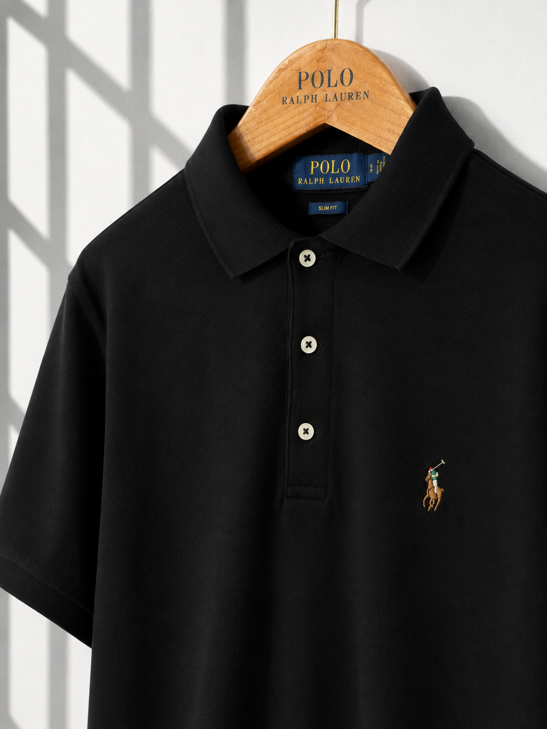 Polo Ralph Lauren Black Slim Fit Polo Shirt Size S