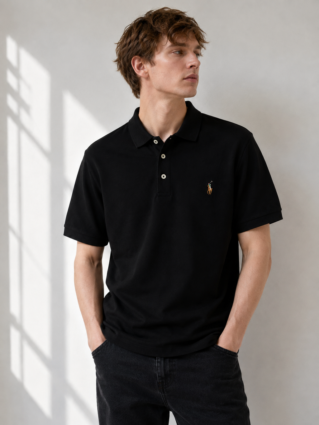 Polo Ralph Lauren Black Slim Fit Polo Shirt Size S