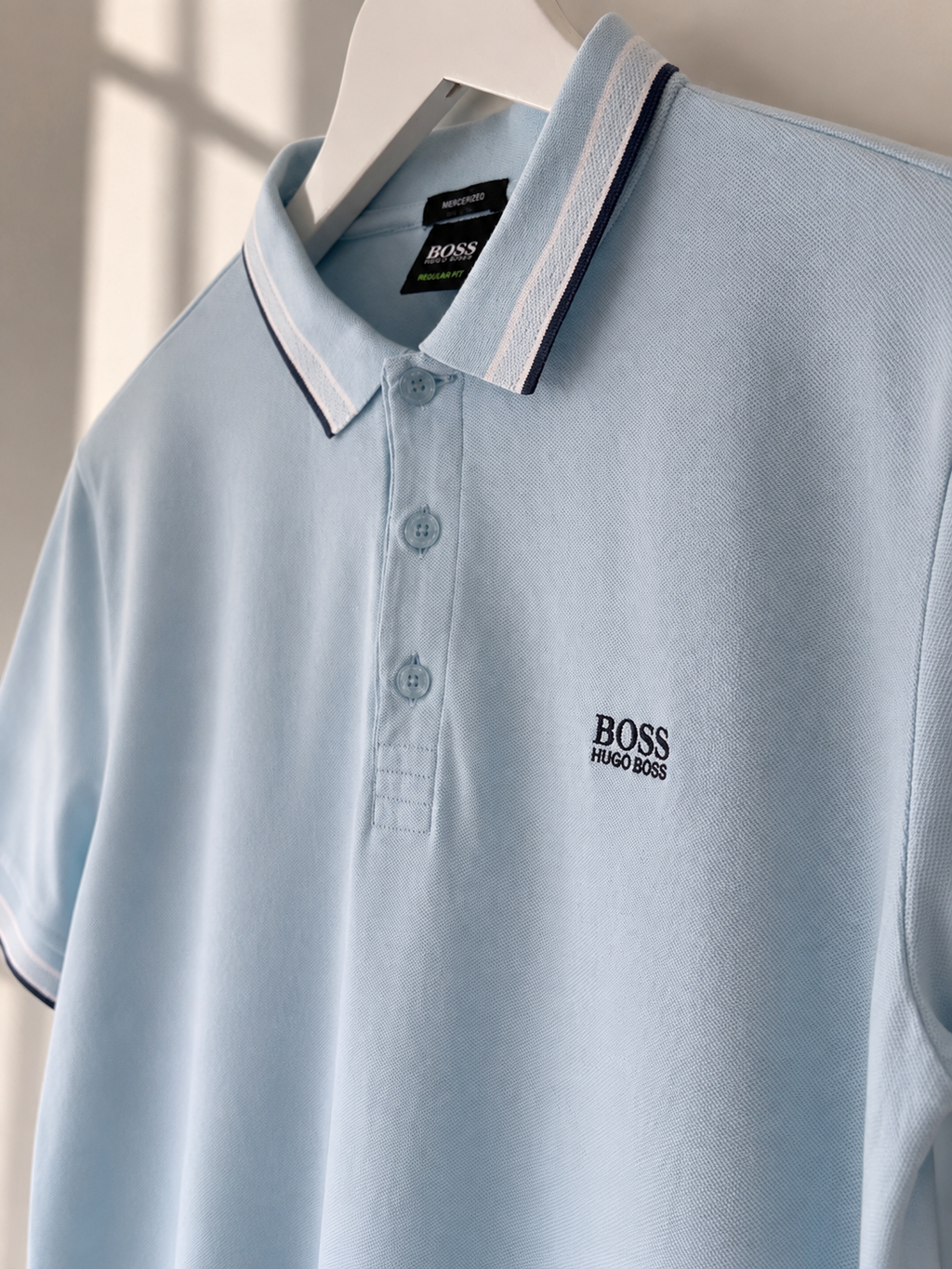 BOSS Hugo Boss Light Blue Regular Fit Polo Shirt Size M