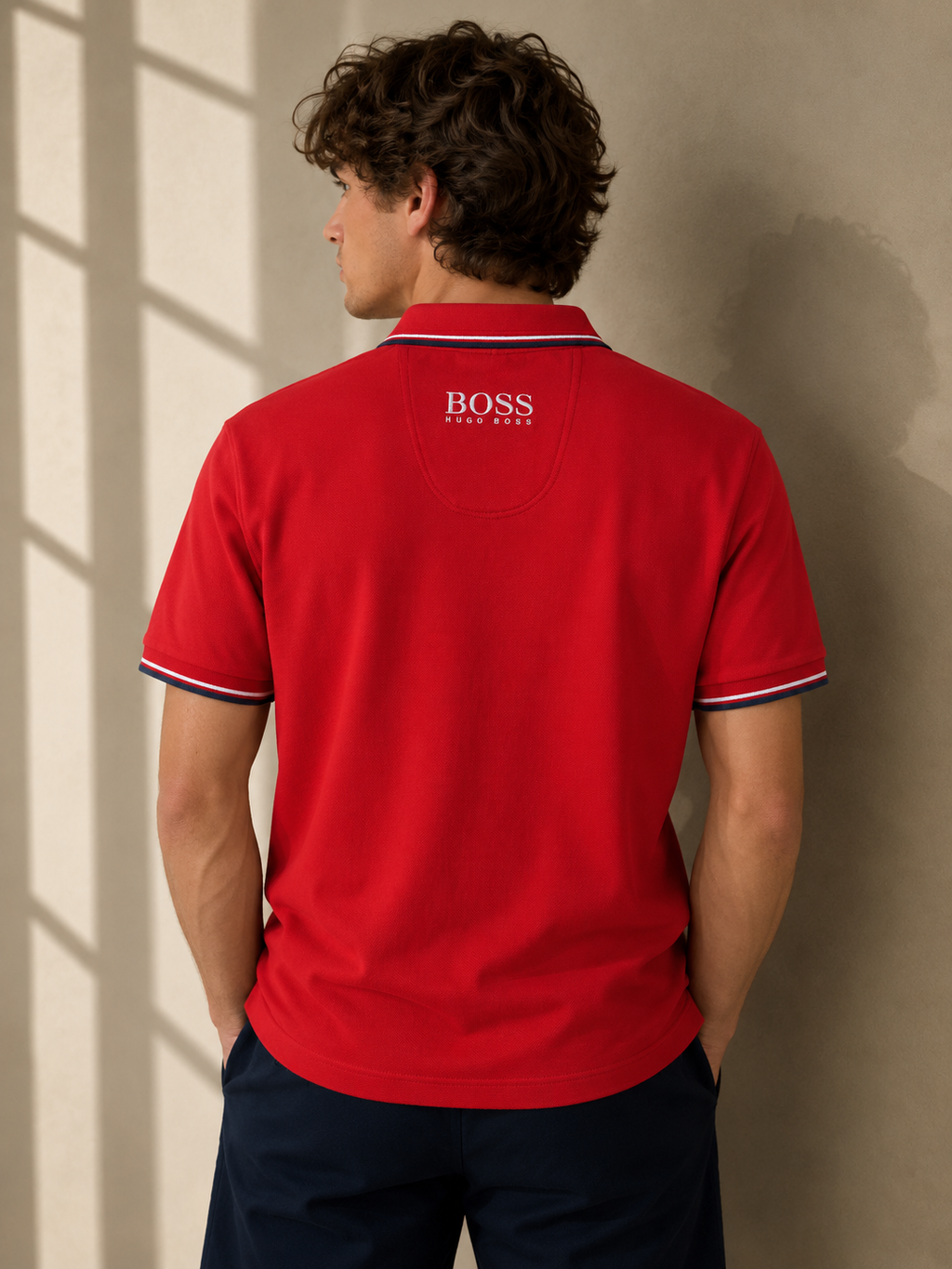 BOSS Hugo Boss Red Modern Fit Polo Shirt Size M