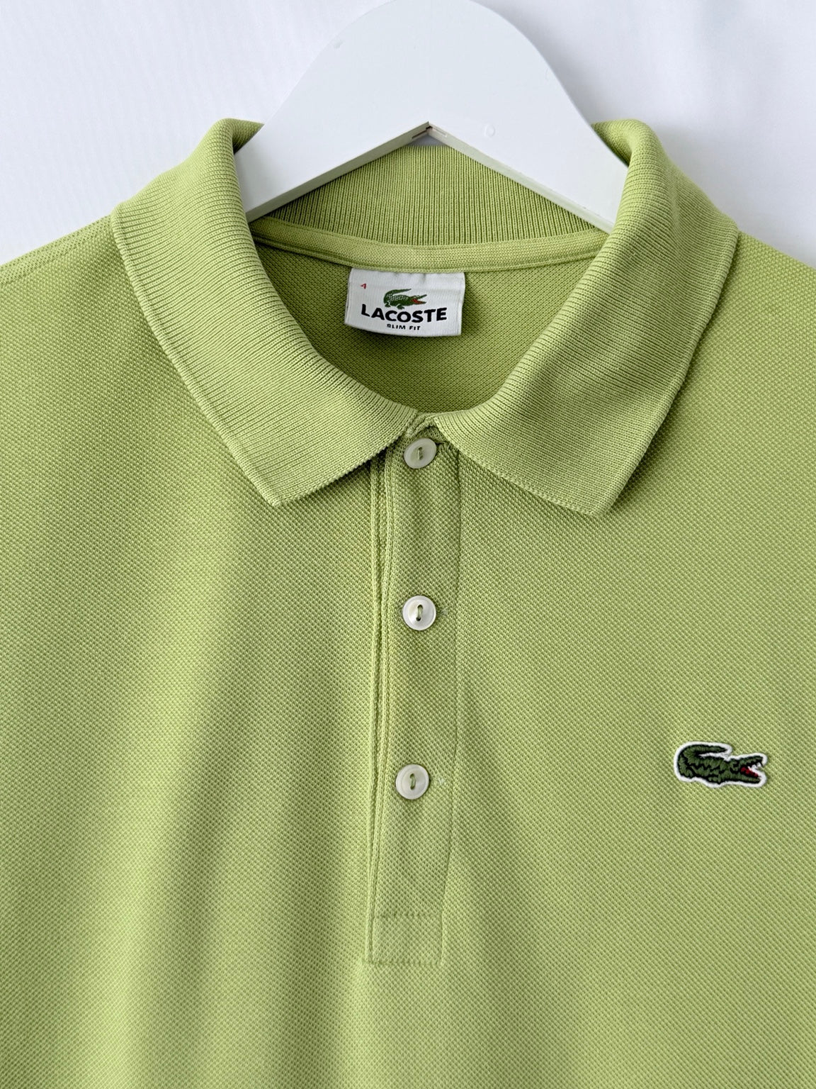 Lacoste green slim fit polo shirt front