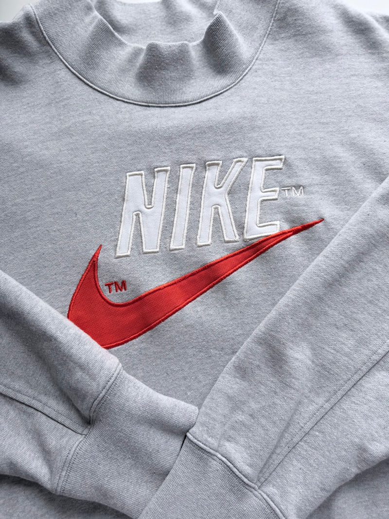 Nike grey vintage sweatshirt with red Swoosh