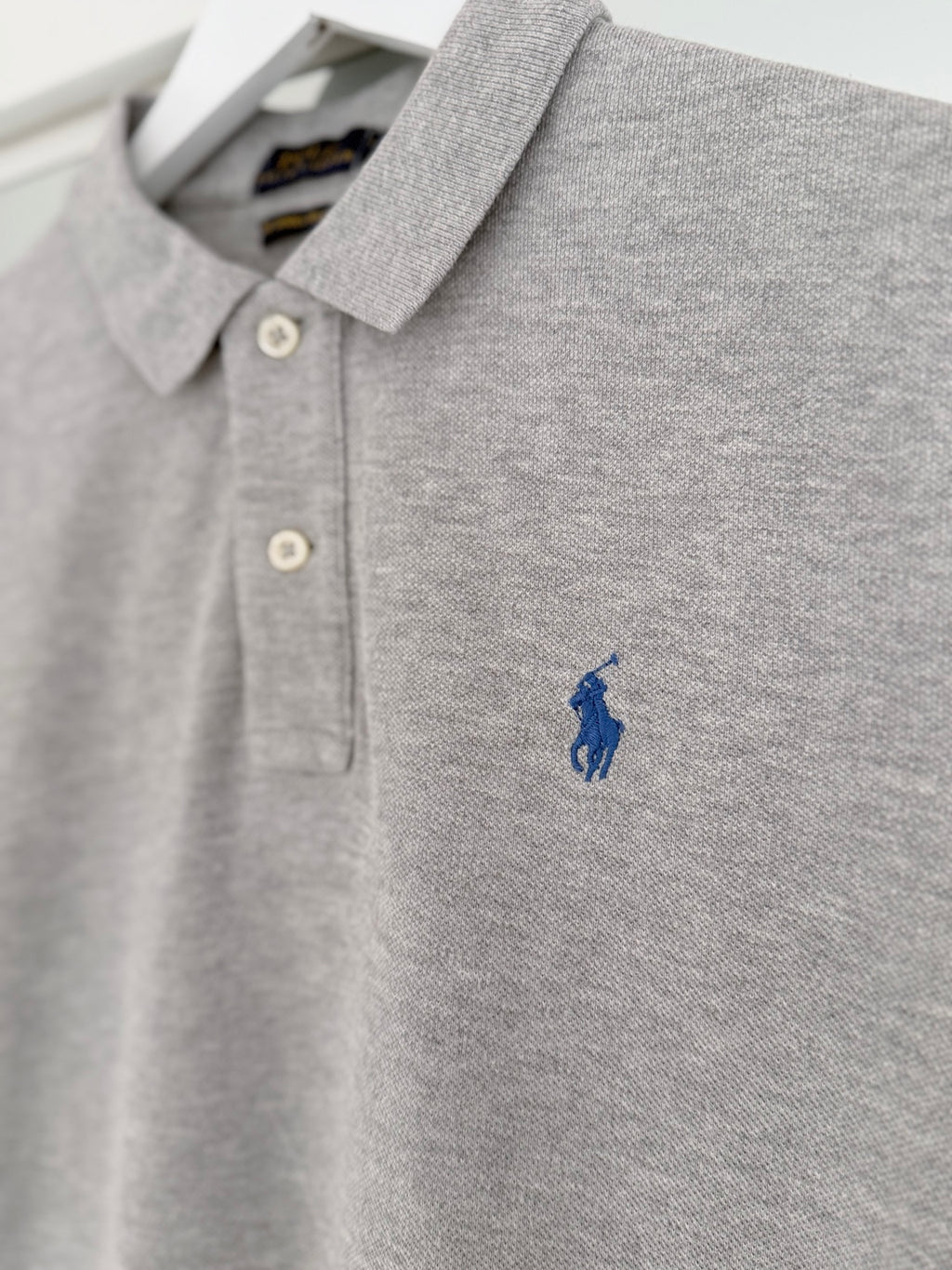Polo Ralph Lauren grey Skinny Polo shirt blue Pony logo detail