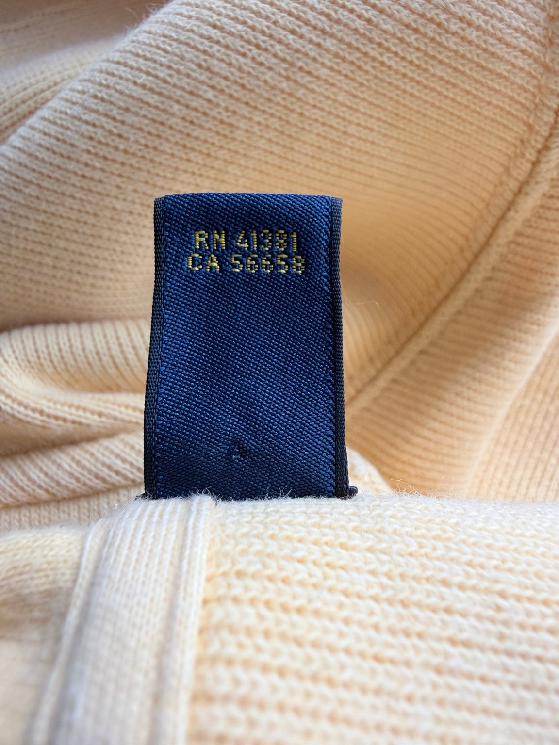Polo Ralph Lauren quarter zip label detail