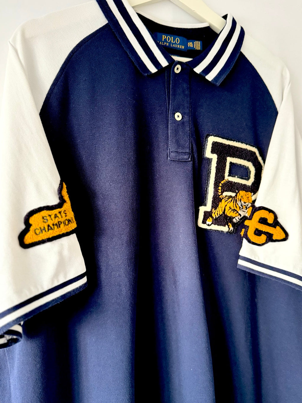 Polo Ralph Lauren varsity polo XXL label and collar detail
