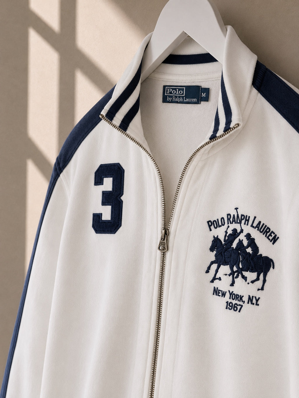 Polo Ralph Lauren white and navy full zip track jacket